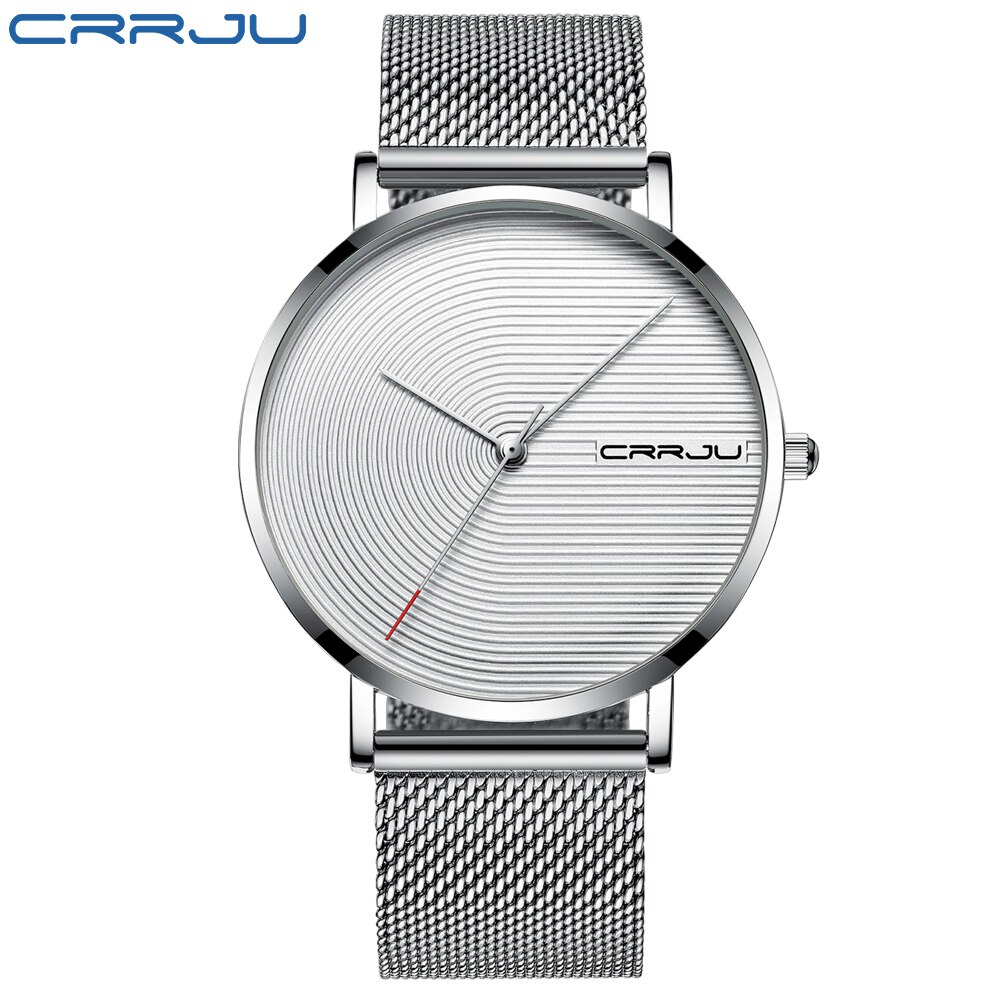 Mannen Horloges Heren Quartz Horloges Mannelijke Klok Crrju Top Brand Luxe Relogio Masculino Horloges Meski Voor Sport: Silver white