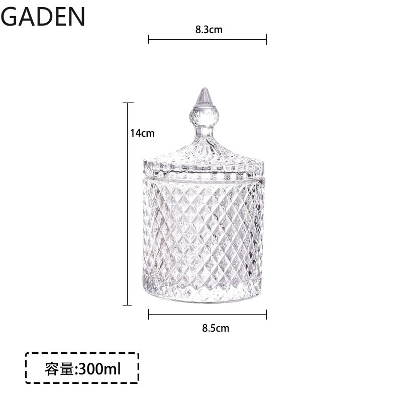 European-style Stained Glass Candy Jar with Lid Storage Jar Candy Box Transparent Storage Jar Tea Tin Sugar Cube Jar