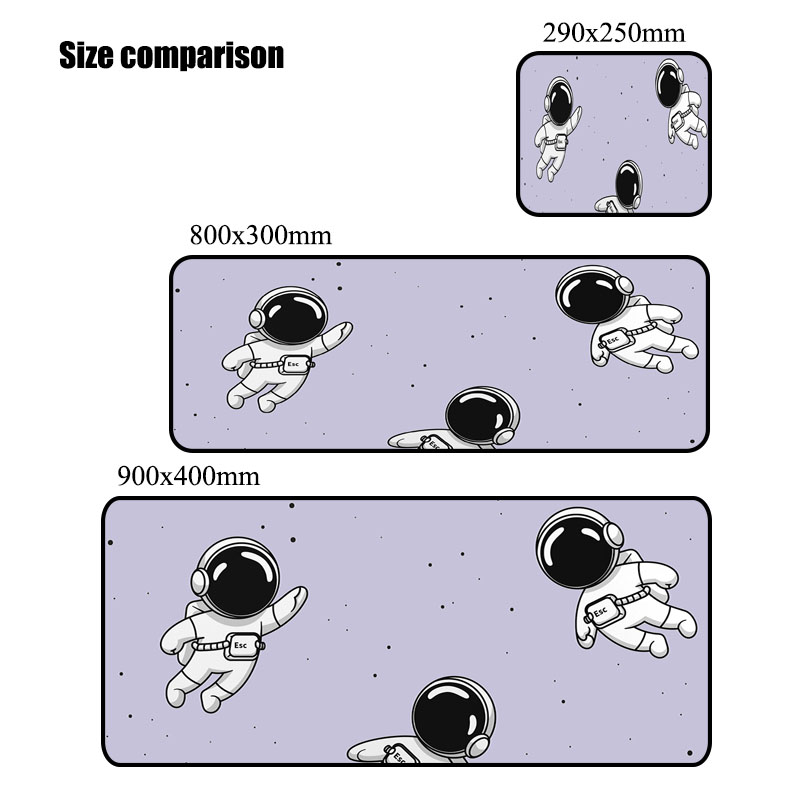 Mousepad Astronauta Space Desk Mat Extended Pad Gamer Pc Table Gaming Mats Desktop Accessories Cute Carpet Table Computer Rug: 80x40 cm / PURPLE
