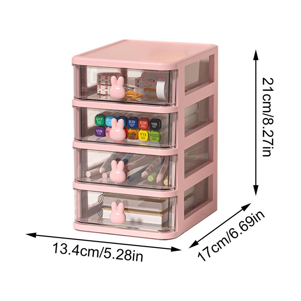 Small Desk Organizer 4 Tier Clear Cosmetic Makeup Organizer Table Organizer With Drawer Desktop Storage Drawers For Arts Crafts: PURPLE