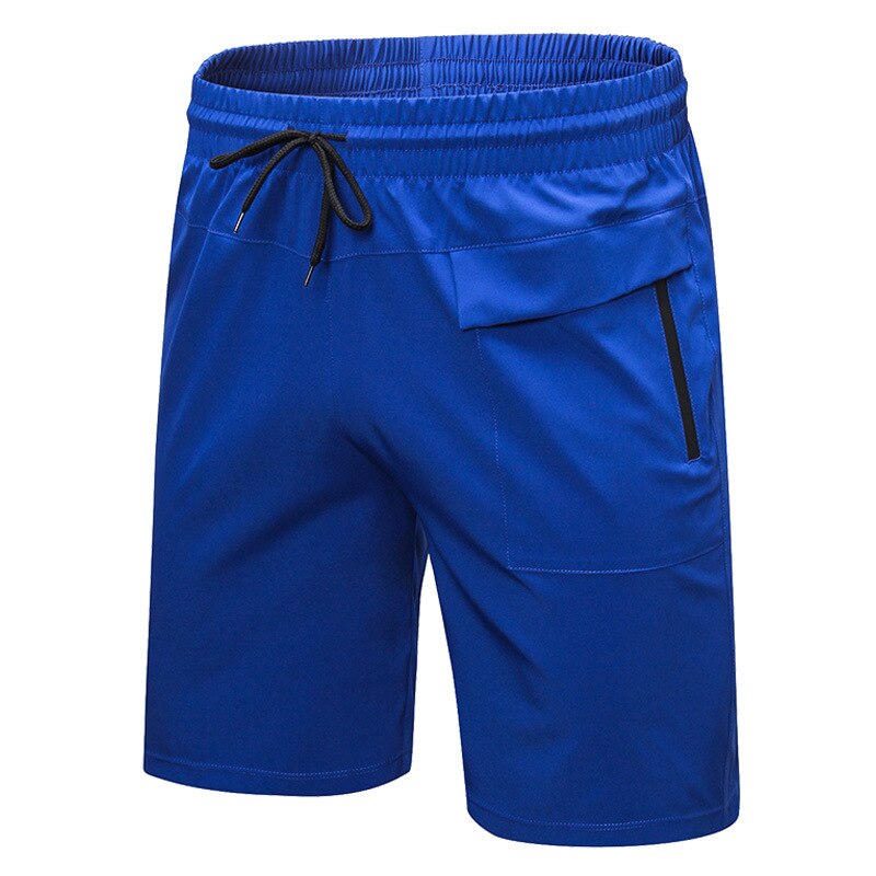 Men Gym Shorts Running Shorts Breathable Quick Dry Fitness Zipper Pockets Training Fitness Compression Sports Jogging Short Pant: Blue / S