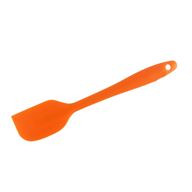 Classic Multicolor Food Grade Non Stick Butter Silicone Spatula Set Cookie Pastry Scraper Cake Baking Spatula Silicone Spatula: Orange