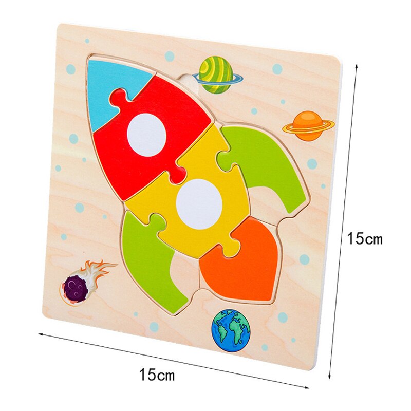 Dla dzieci 3D Puzzle drewniane Puzzle pokładzie rozpoznawania kolorów kształt pasujące Cartoon zwierząt Puzzle inteligentne zabawki dla dziecka w wieku 0-3 lat