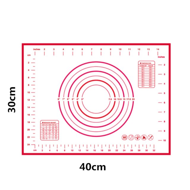 Antiaanbak siliconen bakmat bakplaat glasvezel deegmat koekjes macaron bakmat bakgereedschap gebak ook: 40 x 30 rood