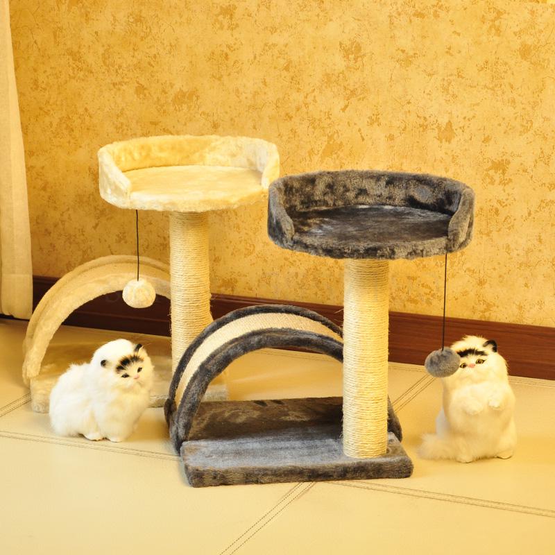 Natural Pine Wooden Cat Climbing Frame mit Scratching Post Jumping Set Swing-für