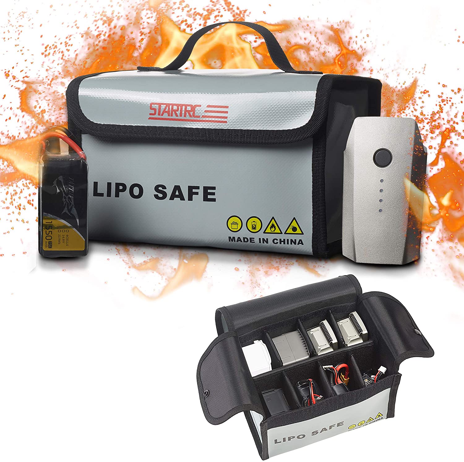 Lipo Safe Bag Waterdicht Brandveilig Opbergtas Voor Li-Po Batterij Safe Bag Veiligheid Guard Voor Dji Mavic Air 2 Drone Batterij