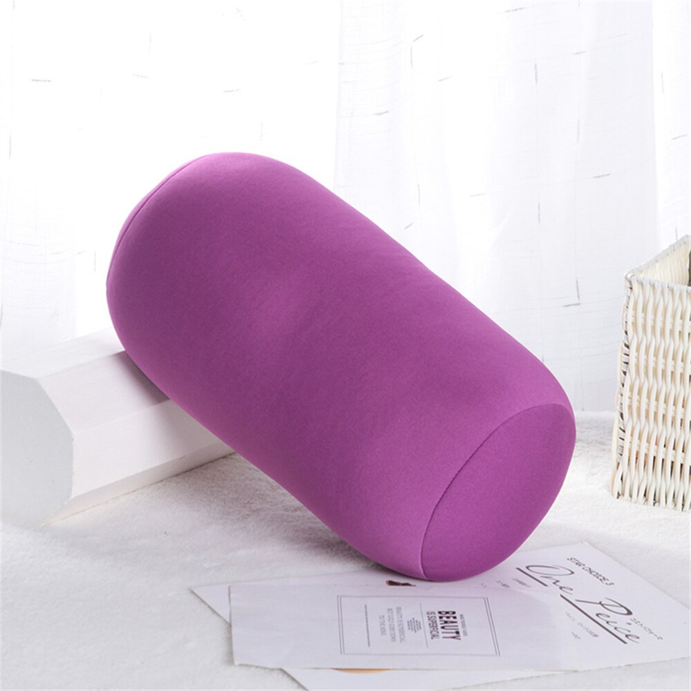 Cylindrical Pillow Micro Mini Back Cushion Roll Body Pillows Head Convenient Travel Back Pillow for Bed Living Room Sofa Decor: Purple