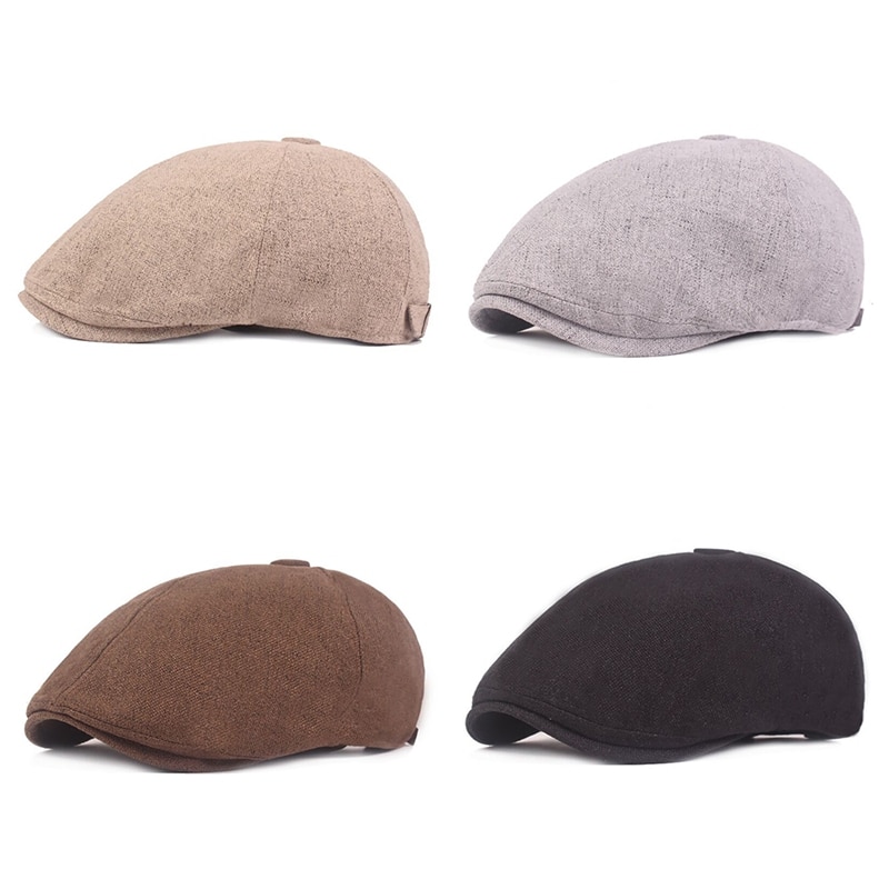 Gorra de algodón informal de lino de algodón con protección UV protección Newsboy sombrero de conducción gorras de Golf accesorios para la cabeza al aire libre