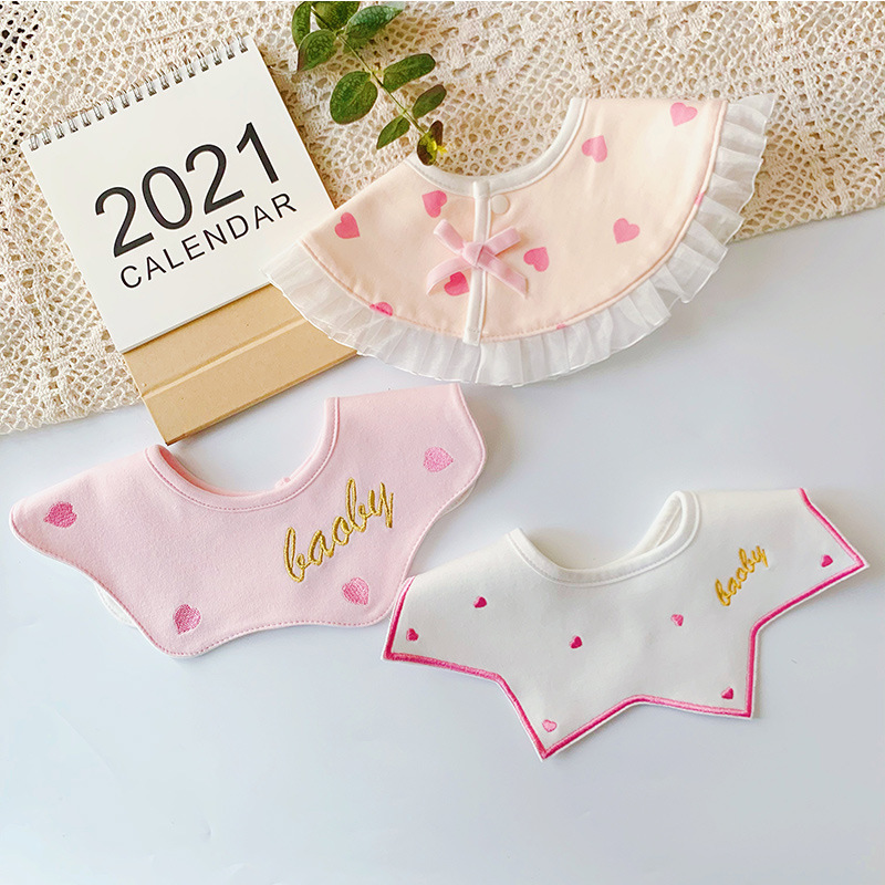 3 Stuks/partij Baby Baby Boy Meisjes Slabbetjes Katoen Kerst Sterren Speeksel Handdoeken Zacht Stitchwork Verstelbare Voeden Burp Doeken 0-24M