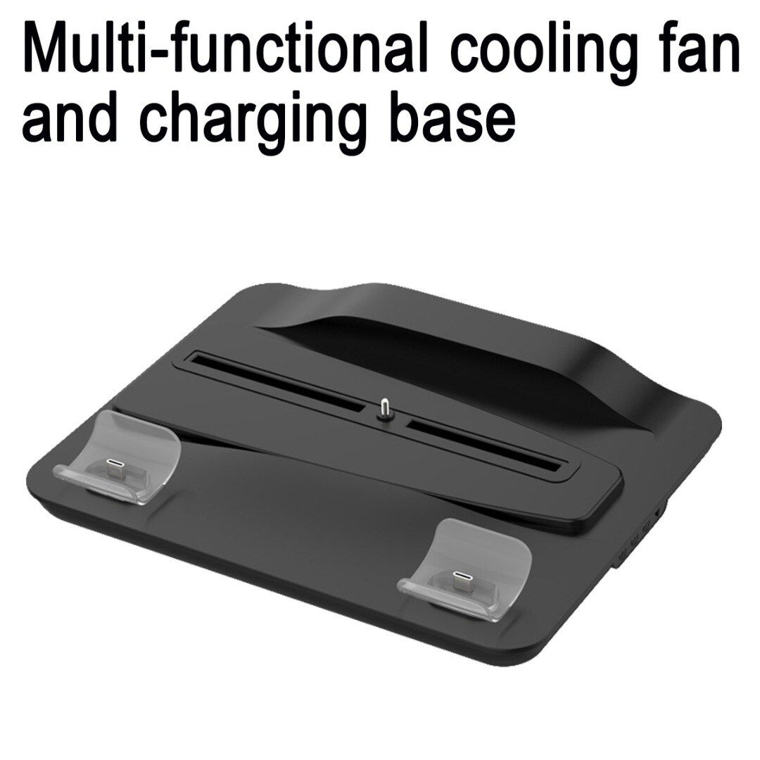 MAYITR 1pc Game Handle Vertical Stand Base Bracket Dual Controller Gamepad Console Charging Station With Cooler Fan: Black