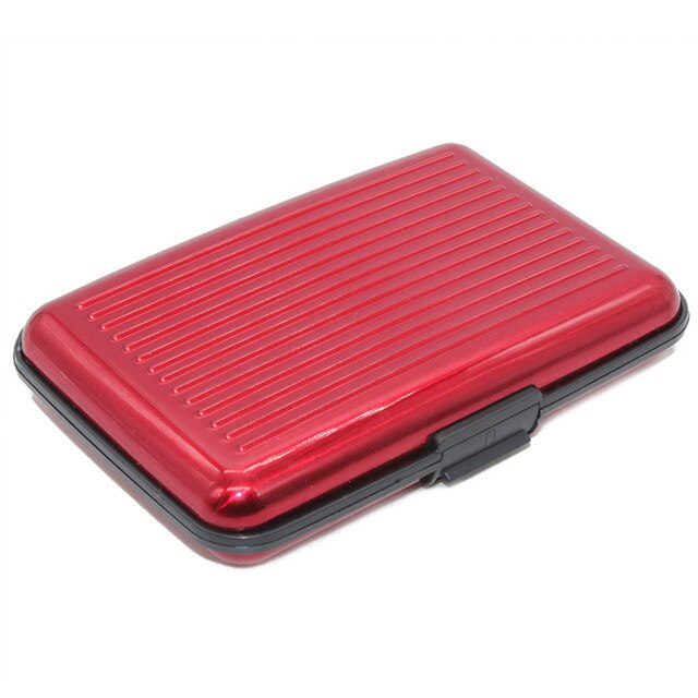 Aluminium Metalen Bankkaart Hard Case Card Wallet Id-kaart Houder Credit Card Holder Rfid Blocking Anti-Rfid Scanning Beschermen houder: red