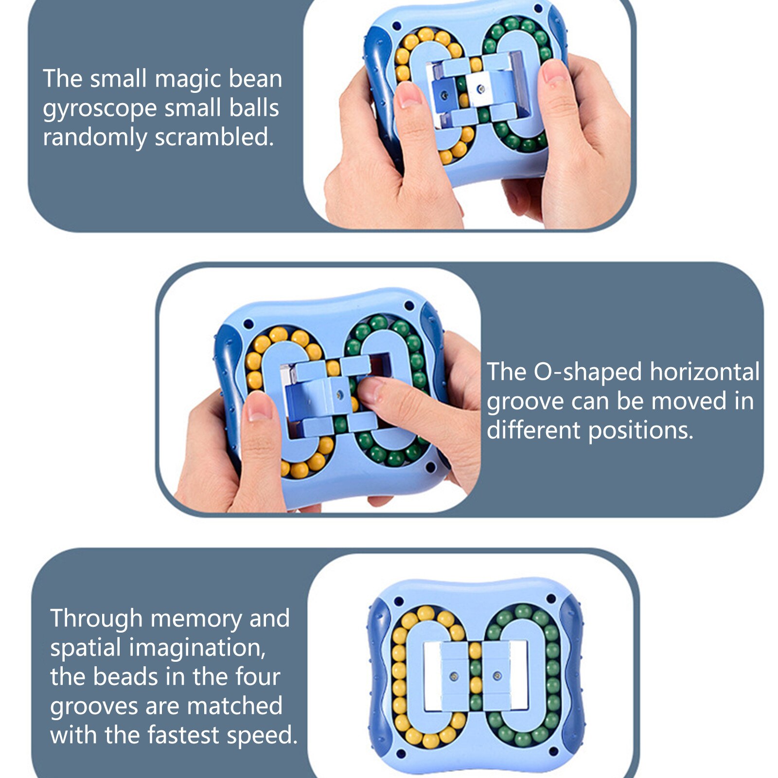 Roterende Magic Bean Intelligentie Vingertop Kubus Roterende Magic Bean Vingertop Toy Stress Relief Speelgoed Voor Kinderen Volwassen Stress # Y