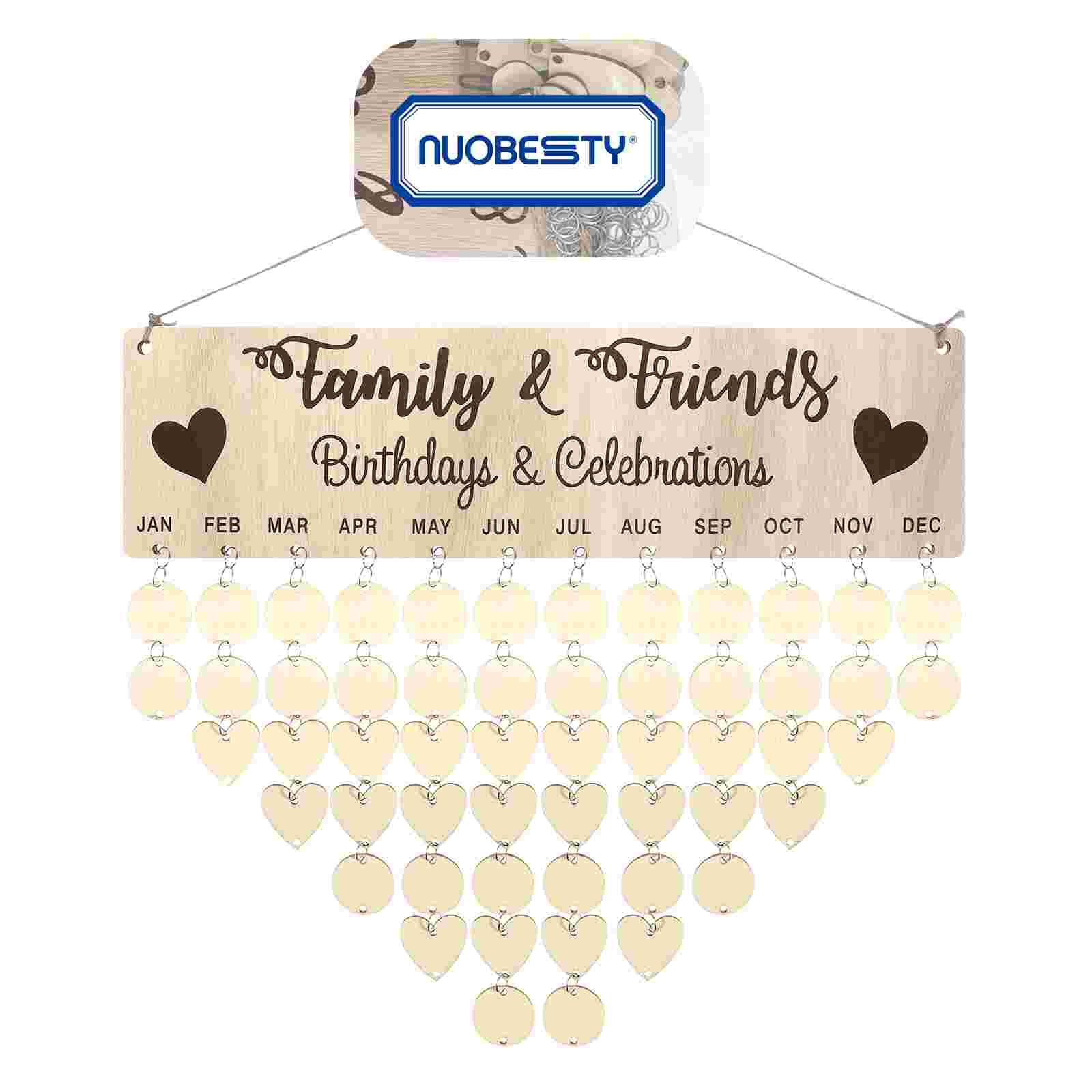 1 Set Birthday Anniversary Reminder Board Home DIY Calendar Wall Reminder Plaque Hanging Date Calendar