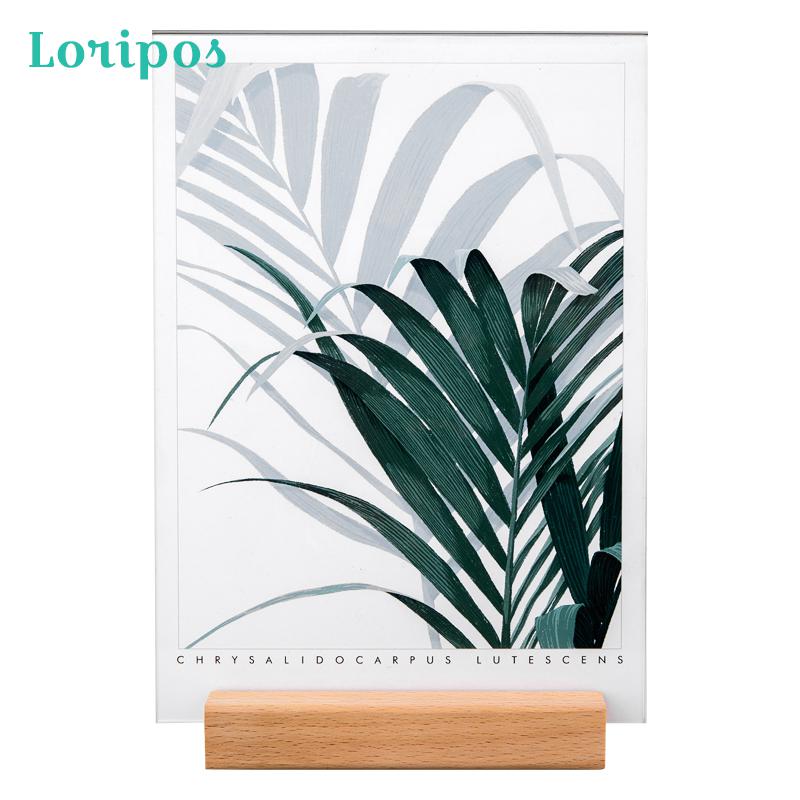 Logs fotoramme akryl bordskilt holder ramme desktop display bord menuholder spiritus pris menu stand træ plakatrammer