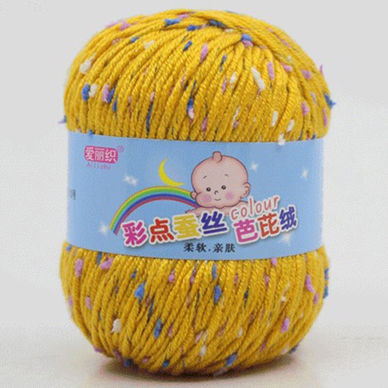 Fancy Yarn Baby Cotton Cashmere Yarn For Hand Knitting Crochet Worsted Wool Thread Colorful Eco-dyed Needlework: Yellow
