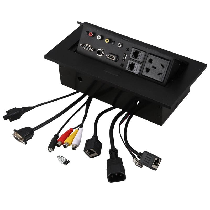 K518 Multimedia Desktop HDMI AV VGA Connection Box Office Conference Table Socket Brazil: Default Title