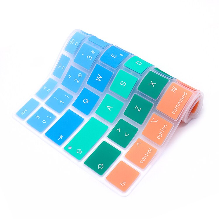 For MacBook Air 13 Keyboard Cover EU Spanish Keypad Protector Skin for Mac Book Air 13 with touch bar ID A2179 Ombre