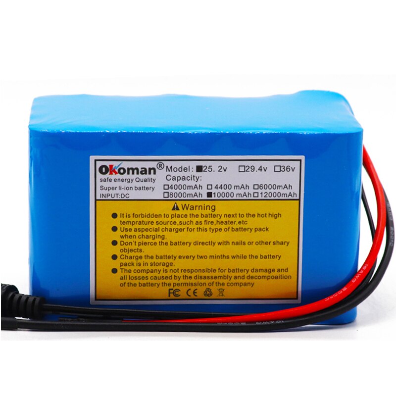 6s4p 24V 10Ah 18650 Battery Lithium Battery 25.2v 10000mAh Electric Bicycle Moped /Electric/Li ion Battery Pack with charger
