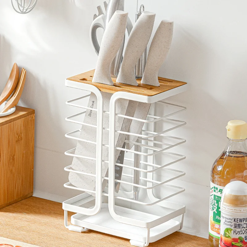 Keukenmessenhouder Rvs Mesh Mesh Metaal Utility Paring Mes Block Organizer Multifunctionele Messenrek Accessoires