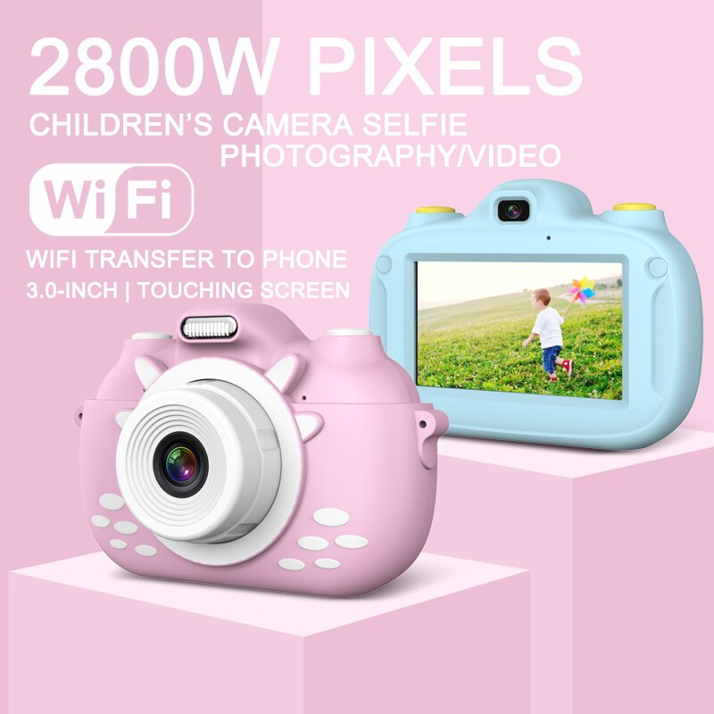 Digital Kids Camera 3Inch TouchScreen Dual Lens Cartoon Photography Birthday DQ