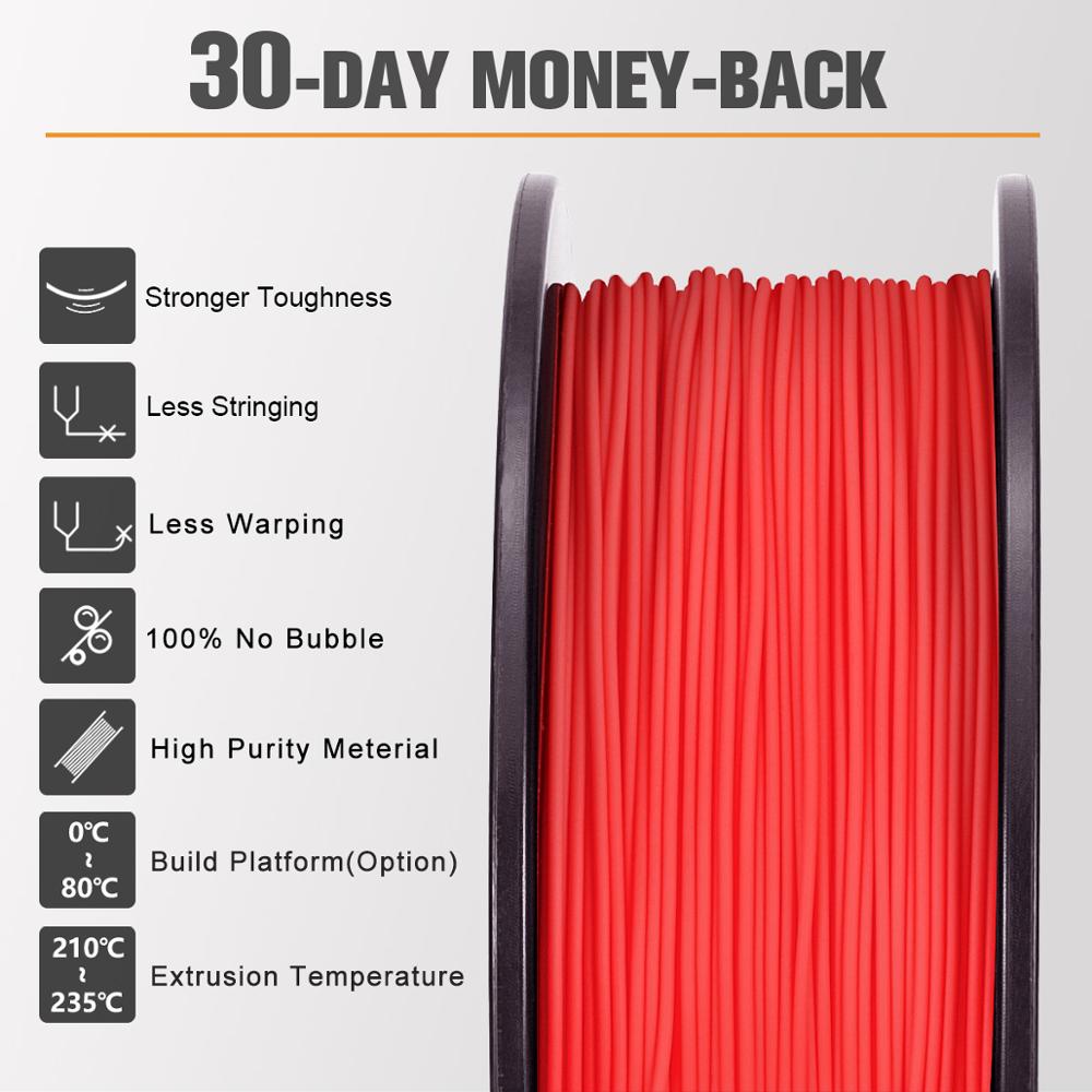 Filament d'imprimante 3D 1kg PLA Plus PLA + dureté élevée qui respecte l'environnement 1.75mm tolérance +/-0.02mm matériel d'impression 100% aucune bulle