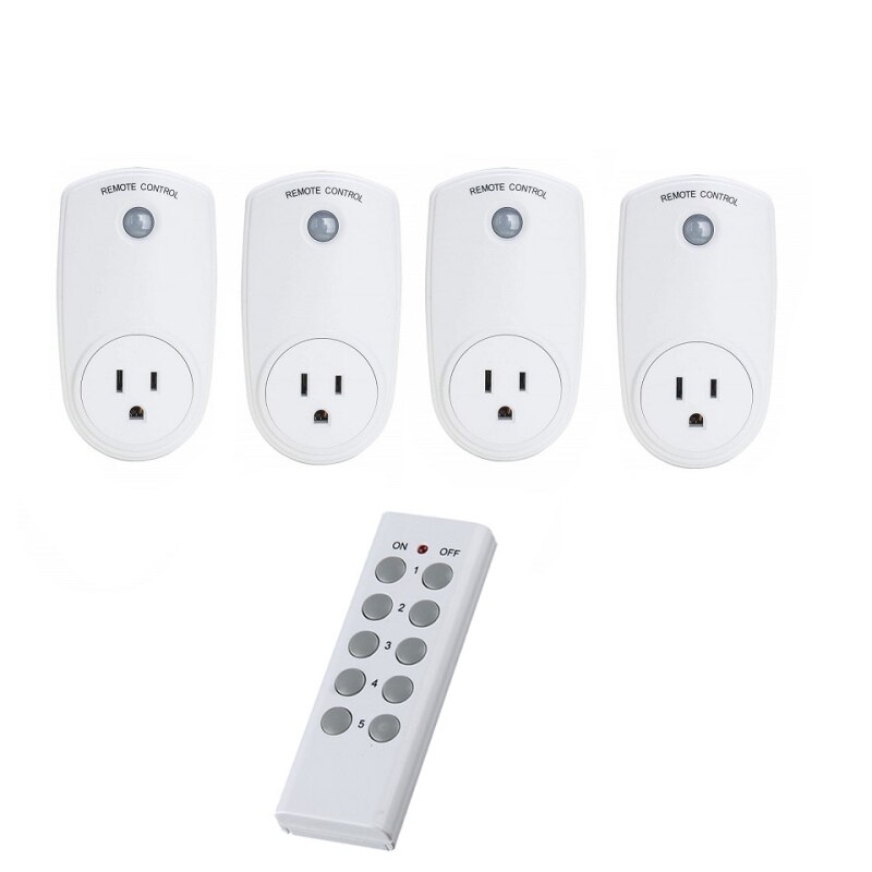 1/2/3/4/5PCS US Plug Smart Switch Socket AC 110V-230V Remote Control Outlet Wireless Switch Socket for Household Appliances: 4 PCS Socket