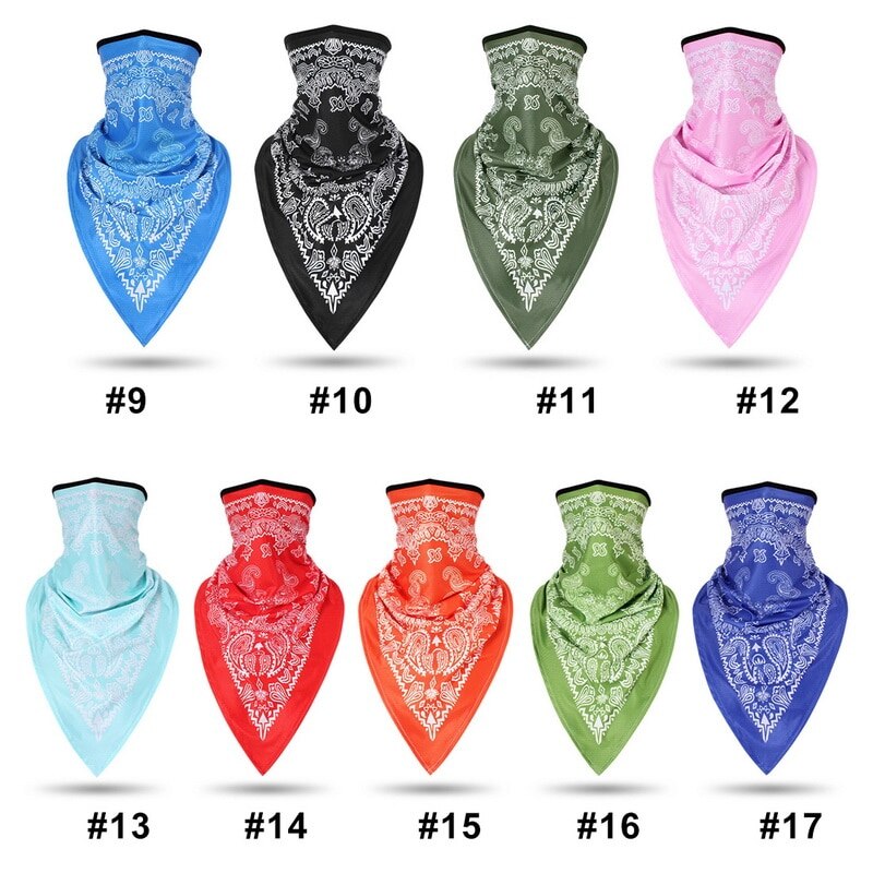 Unisex Windproof Thin Wrap Scarf Men Women Face Scarf Bandana Ear Loops Face Balaclava Neck Gaiters Digital Printed