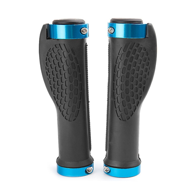 Ergonomic Bike Handle Grip Road Cycling Bicycle Anti-Skid Rubber Lock Handlebar: Blue