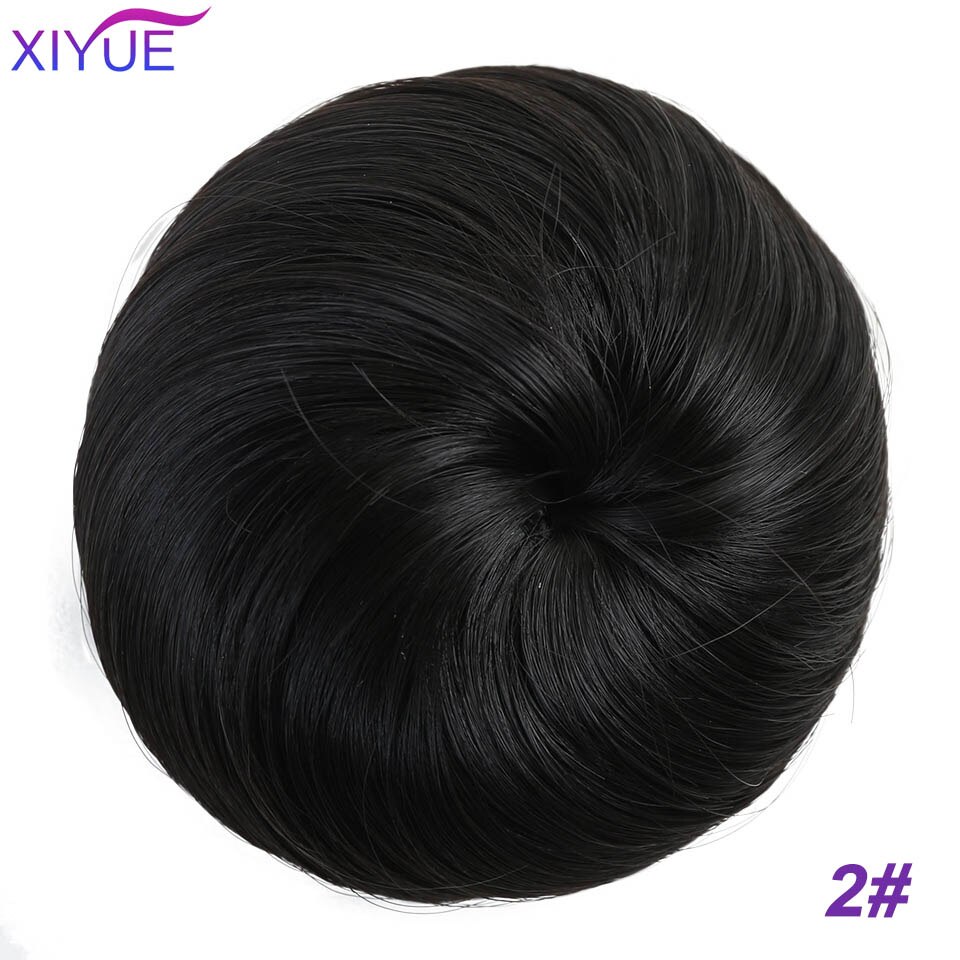Syntetisk chignon donut gary brun farve hår bollepude elastisk hår reb gummibånd hårforlængelser på hestehale: 2