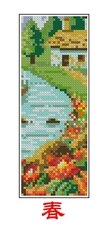 seasons 3 Craft Stich Cross Stitch Bookmark Christmas Plastic Fabric Needlework Embroidery Crafts Counted Cross-Stitching Kit 2: Blue