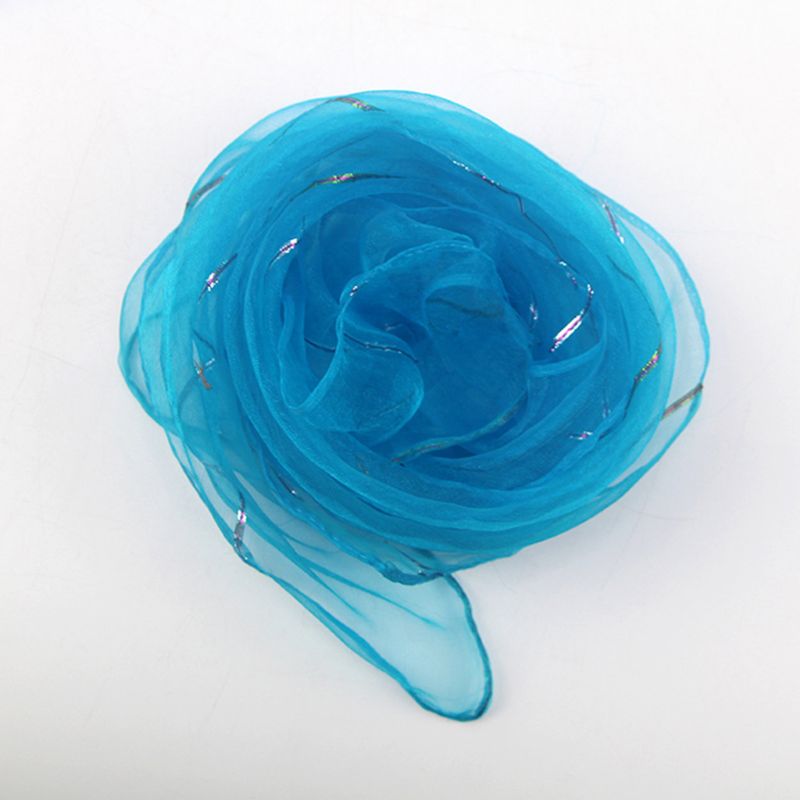 Pañuelos de baile de rendimiento de Kindergarten para niños, accesorios de pañuelo cuadrado para malabares de alambre dorado de Color caramelo brillante: 10