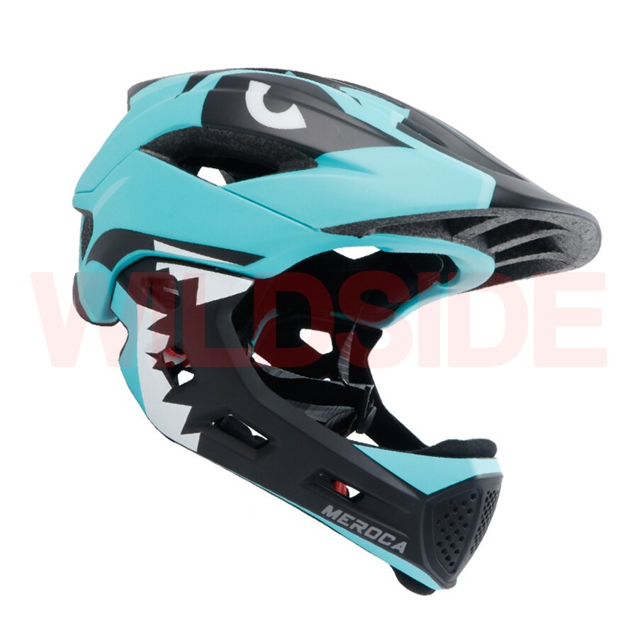 Kids Cycling Helmet Full Face Detachable Chin rest MTB BMX Downhill bike Balance Helmet Casco Ciclismo Capacete: Sky blue