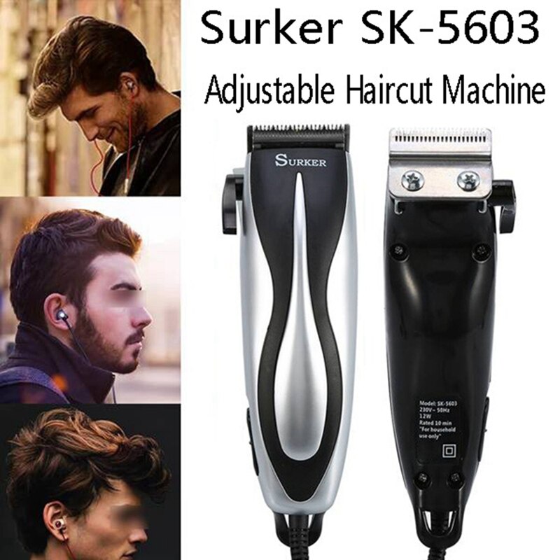 Surker-máquina de corte de pelo ajustable para hombres y niños, cortadora de pelo de línea de tira, enchufe de la UE, SK-5603: Default Title