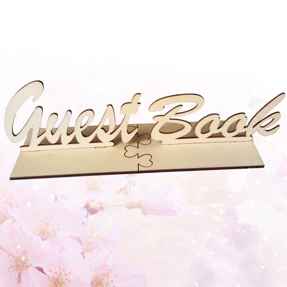 Rustic Wooden Guest Book Sign Table Guestbook Sign for Wedding Birthday Baby Shower Party Table Decoration