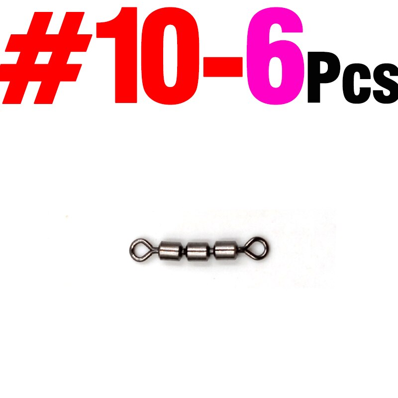 MNFT 6Pcs High Speed 3 Roller Swivels Brass Triple Rolling Swivels 3 Rollers Saltwater Swivels Have Multiple Sizes: Size 10  6pcs