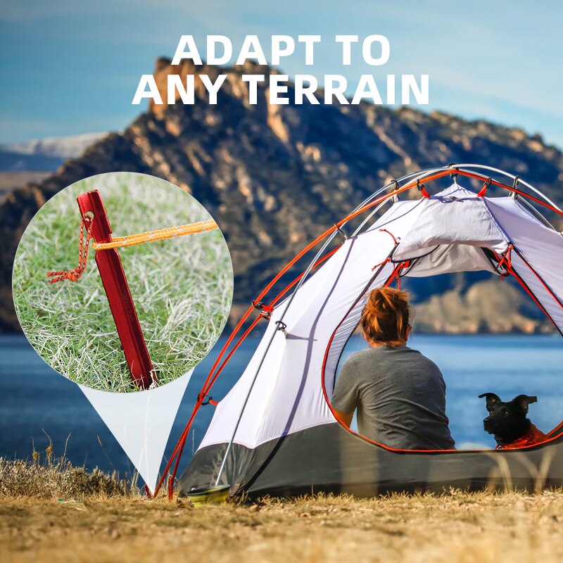 5 uds clavijas de tienda de aluminio 18cm Estaca de tienda con cuerda para tienda exterior clavo Peg tienda accesorios equipo