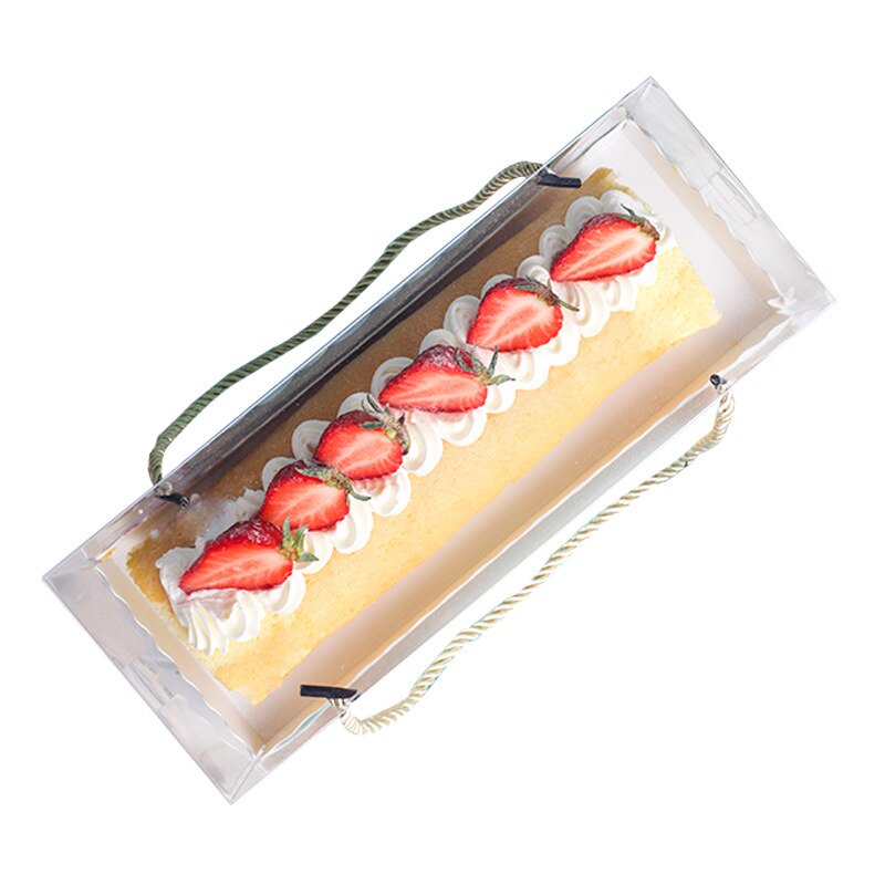 5 st transparent kakrulle förpackningslåda bärbar låda bakverk bakning förpackning fest födelsedag förpackning låda