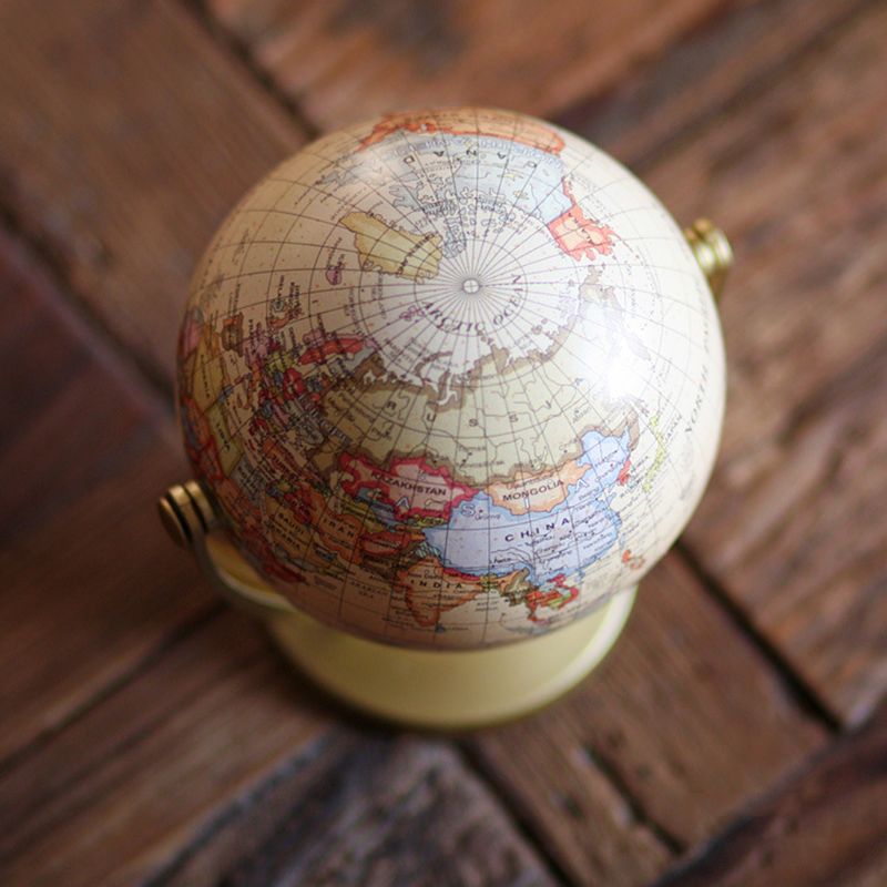 Globo de edición en inglés Vintage, decoración del mapa del mundo, globos de tierra con Base, decoración de oficina y hogar para Aula de Geografía