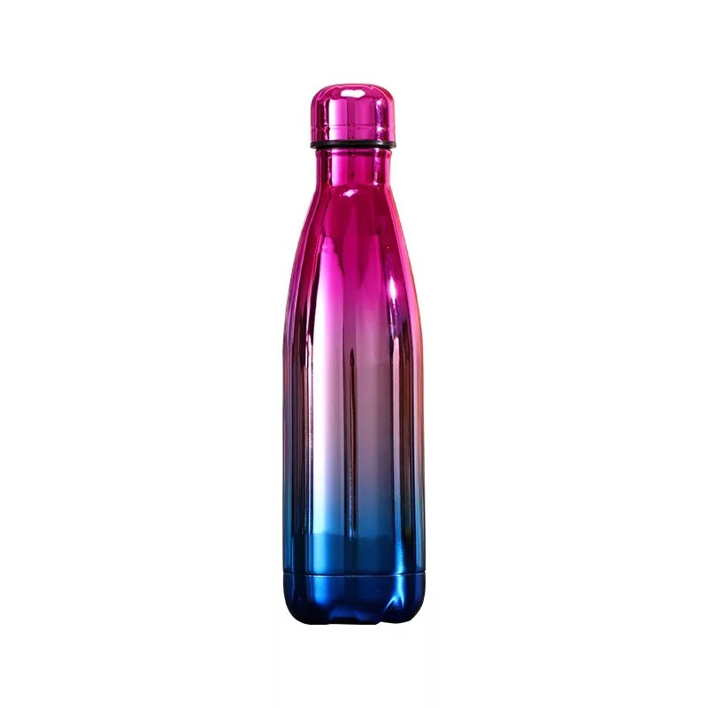 logo personalizzato 500ml borraccia sportiva thermos bottiglia in acciaio inox thermos tazza bottiglia per tazze d'acqua: Nessun logo / Rosa argento blu