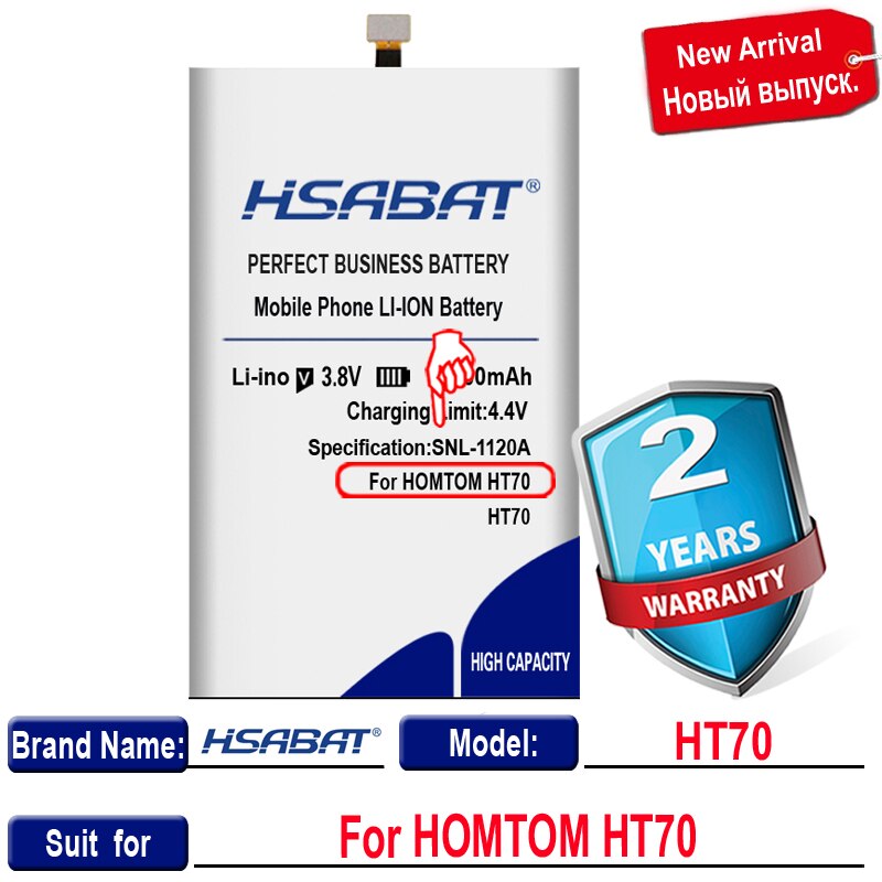 100% original hsabat 16300 mah bateria para homtom ht70