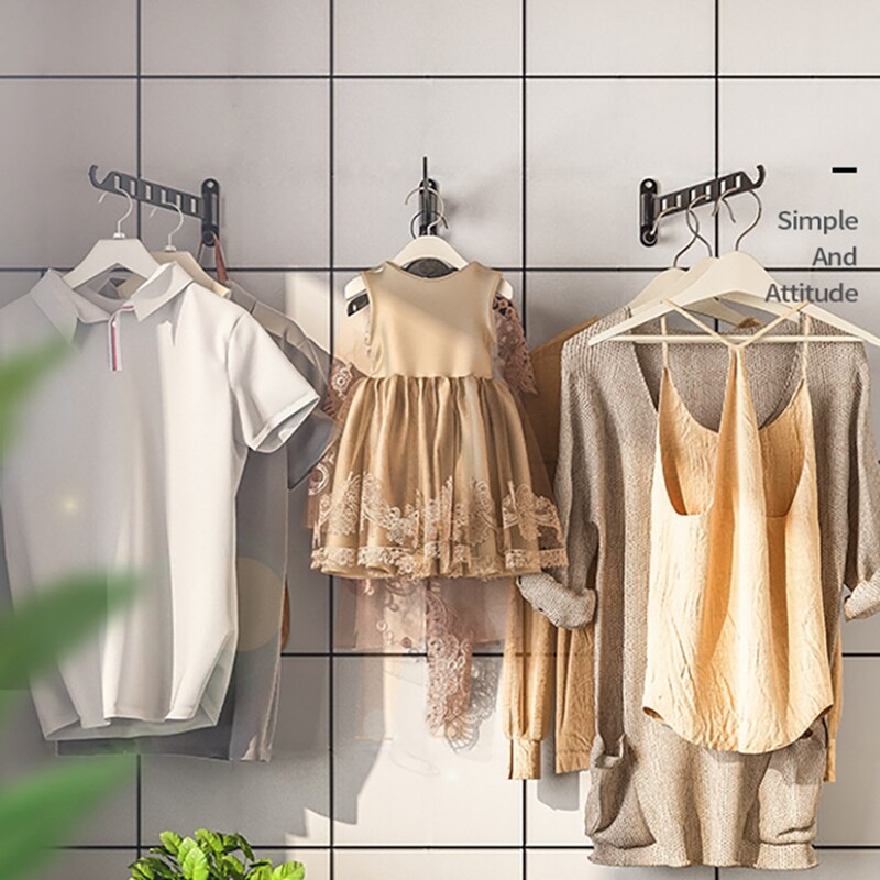 Aluminum Black Clothes Rack Swivel Folding Clothes Hanger Wall Mounted Hanger Drying Rack for Dryer Balcony Drying