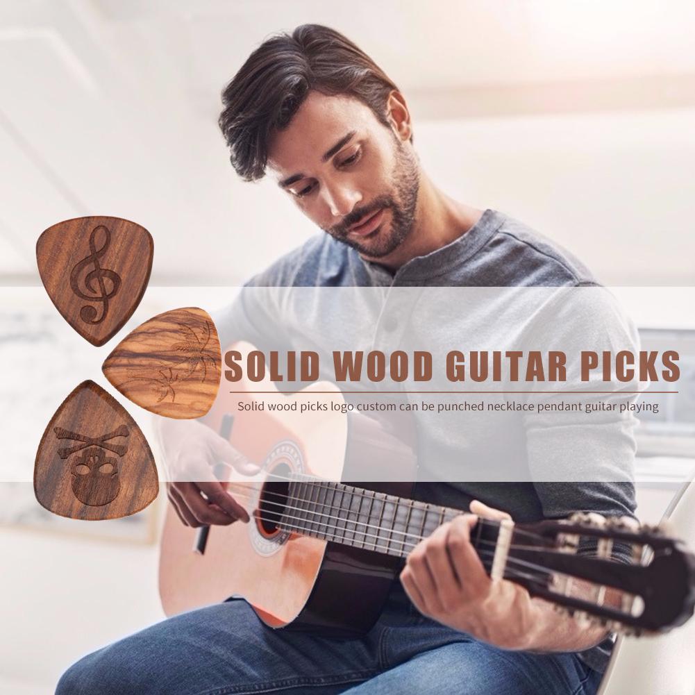 Folk Gitaar Massief Hout Pick Schedel Kokospalm Muzikale Symbool Ukulele Bas Plectrum Muziekinstrument Accessoires
