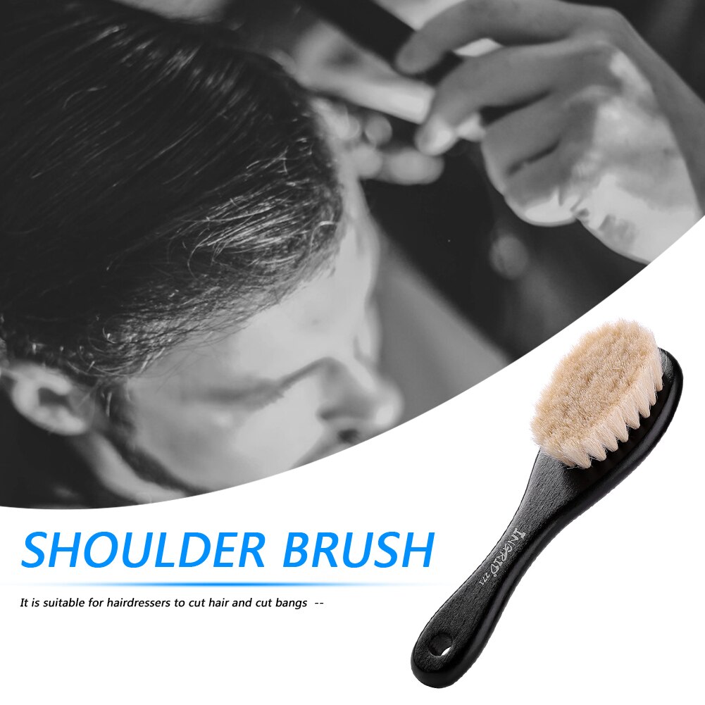 Doux cou visage Duster brosse barbier Bang cheveux propre balayage barbe brosse à cheveux manche en bois brosse à cheveux outil de coiffure