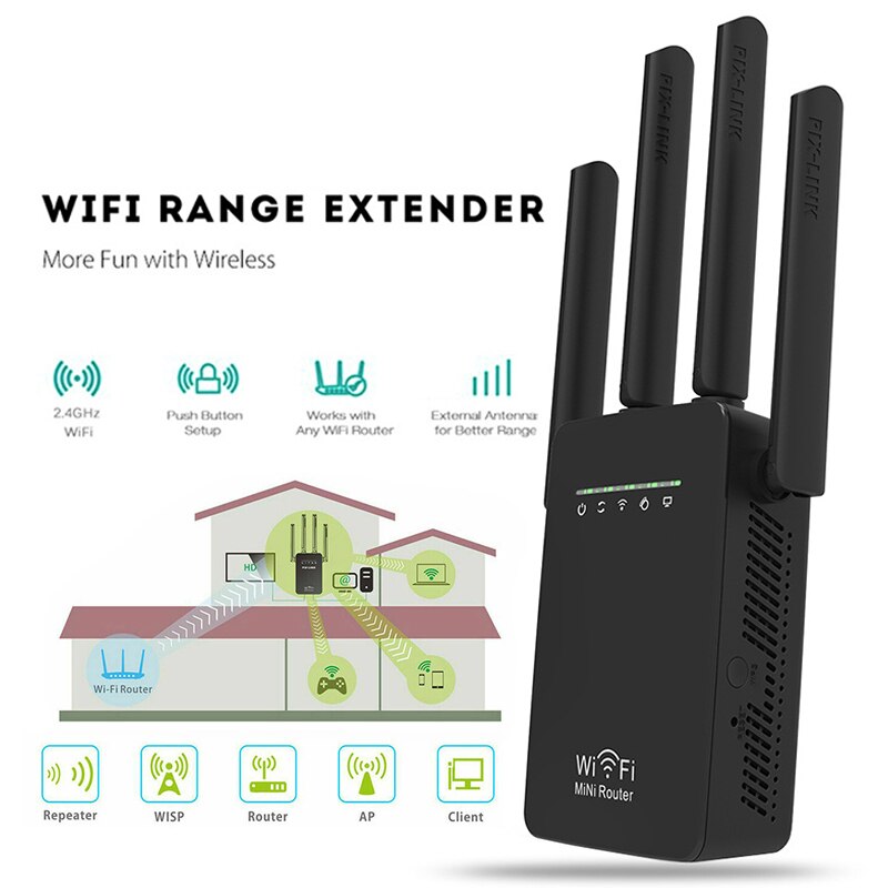 300Mbps WiFi Repeater Wireless Range Extender Networks Router Signal Booster LFX-ING