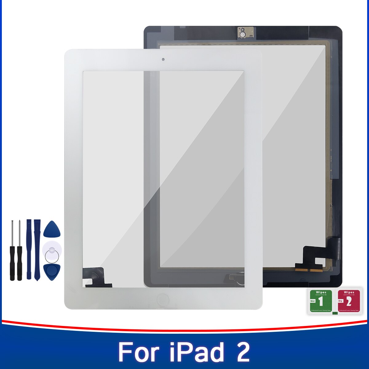 9.7 "Touch Panel Voor Ipad 2 A1395 A1396 A1397 Touch Screen Digitizer Sensoren Voor Outer Glas Onderdelen Reparatie + Gereedschap