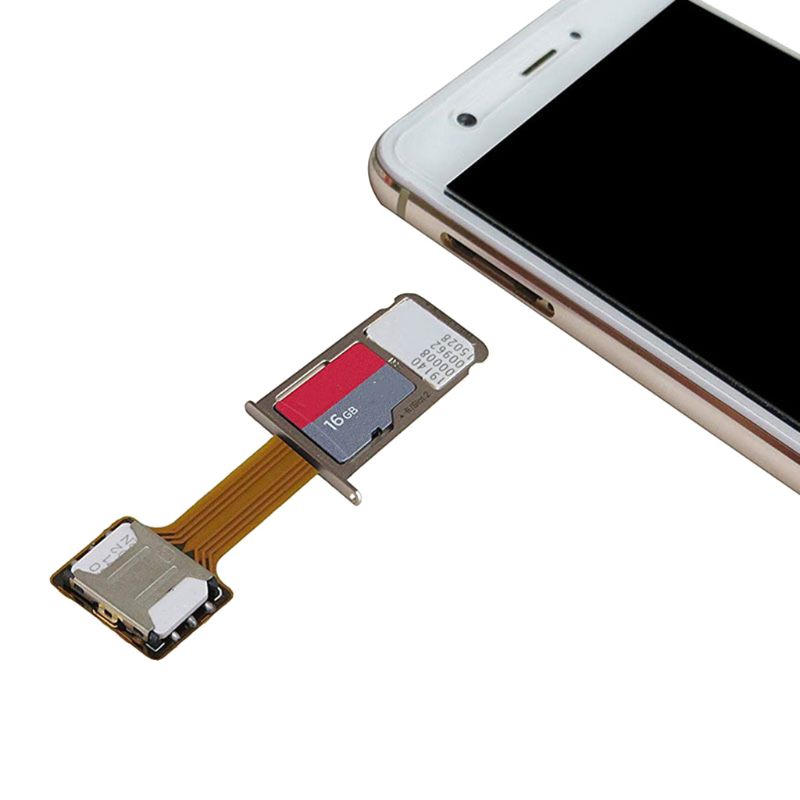 Hybride Dubbele Dubbele Sim-Kaart Micro-Adapter Voor Android Telefoon Extender Mic