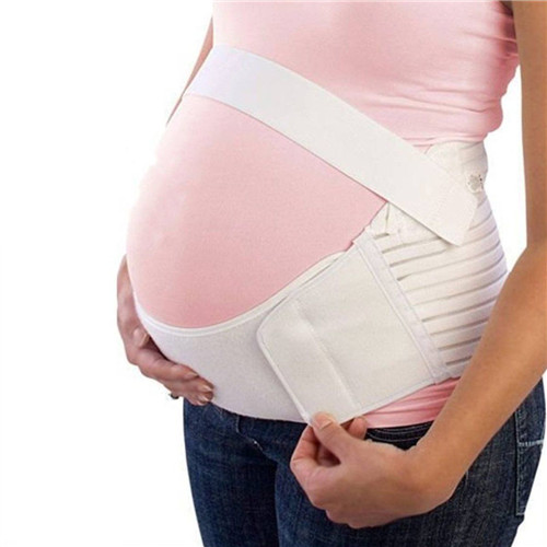 Moderskap stöd bälte gravid postpartum korsett magen band stöd prenatal vård atletisk bandage graviditet bälte för kvinnor: Vit / L