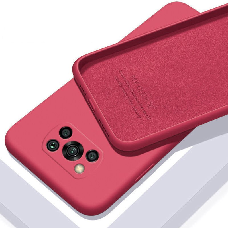 Nowy pokrowiec na telefon do Xiaomi Poco X3 Nfc M3 F2 Pro globalny oryginalny miękki płynny silikonowy aparat ochronny tylne okładki: poco F2 pro / Camellia Red