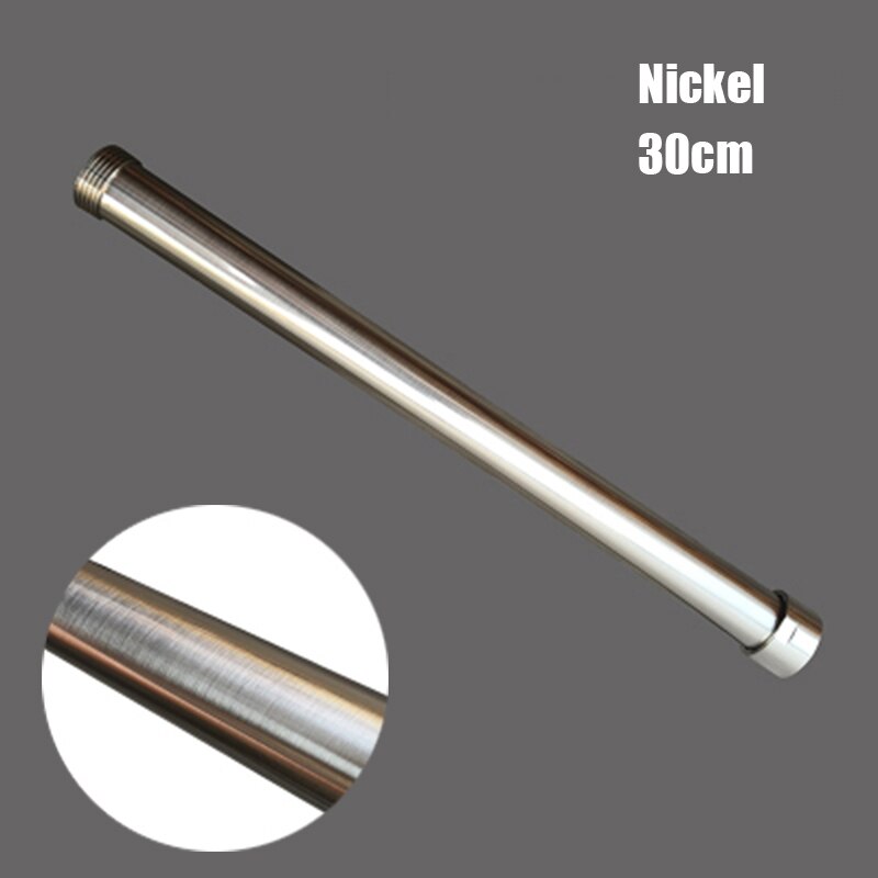 12" Solid Brass Round Bath Shower Faucet Extension Tube Bar Chrome Nickel Golden Black Faucet Extension Pipe: Nickel