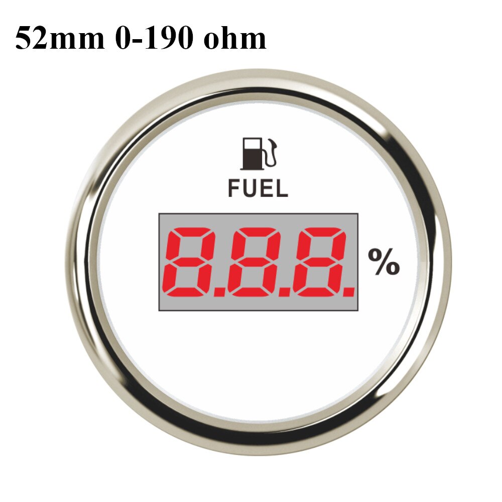 2''52mm Lcd Display Digitale Brandstofmeter Meter 240 ~ 33ohm /0 ~ 190ohm Olie Meter Indicator Met Rode backlight Voor Auto Boot 9-32V
